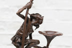 Goblin With Mushrooms - Bronze Sculpture (Miniature) - Edition by artist David Goode - Wyecliffe Galleries
