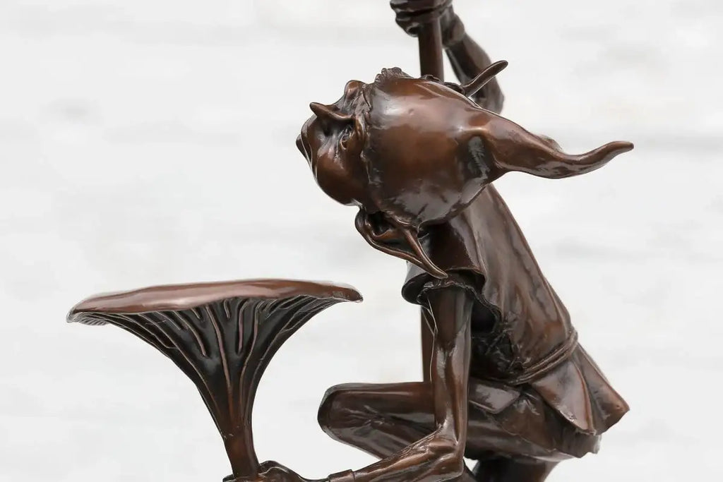 Goblin With Mushrooms - Bronze Sculpture (Miniature) - Edition by artist David Goode - Wyecliffe Galleries