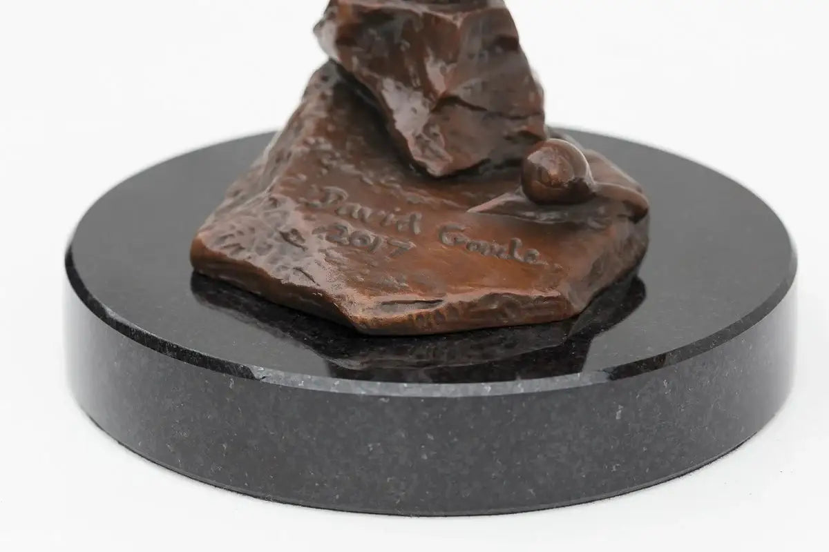 Goblin With Mushrooms - Bronze Sculpture (Miniature) - Edition by artist David Goode - Wyecliffe Galleries