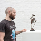 Goblin With Mushrooms - Bronze Sculpture (Miniature) - Edition by artist David Goode - Wyecliffe Galleries