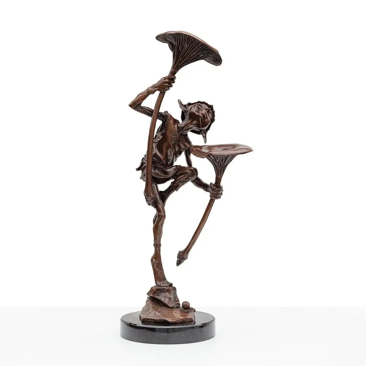 Goblin With Mushrooms - Bronze Sculpture (Miniature) - Edition by artist David Goode - Wyecliffe Galleries