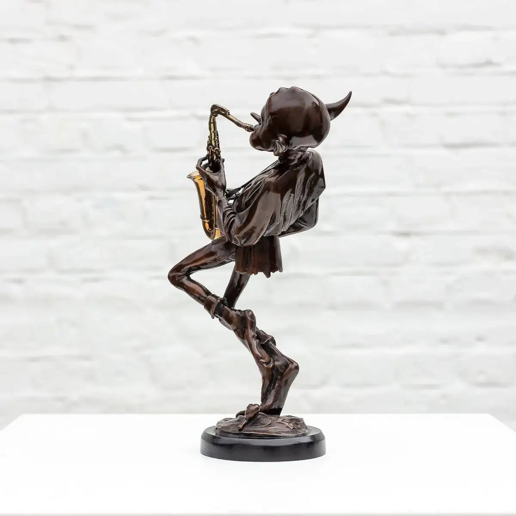 Sax Player - Bronze Sculpture (Miniature) - Edition by artist David Goode - Wyecliffe Galleries