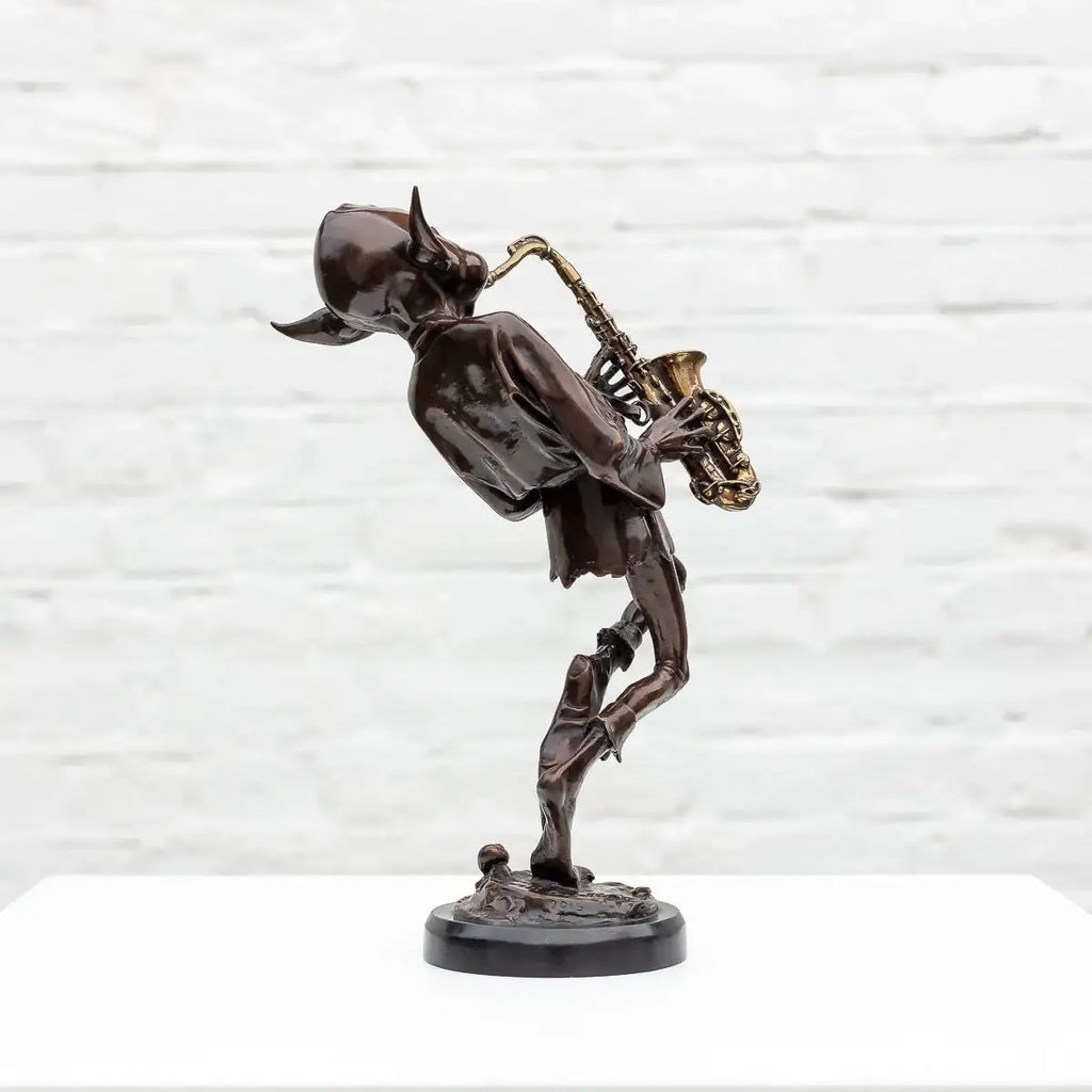 Sax Player - Bronze Sculpture (Miniature) - Edition by artist David Goode - Wyecliffe Galleries