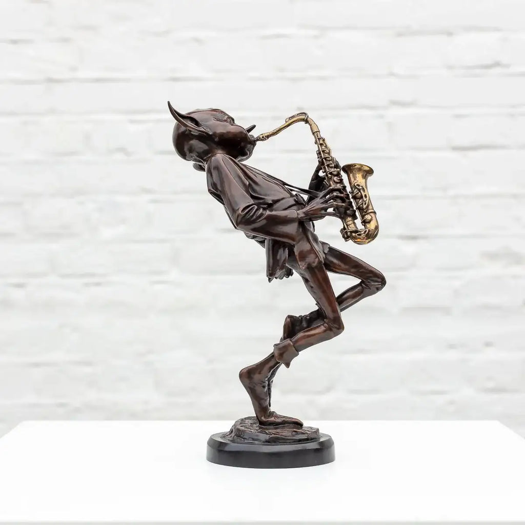 Sax Player - Bronze Sculpture (Miniature) - Edition by artist David Goode - Wyecliffe Galleries