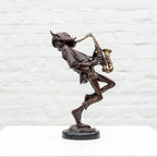 Sax Player - Bronze Sculpture (Miniature) - Edition by artist David Goode - Wyecliffe Galleries