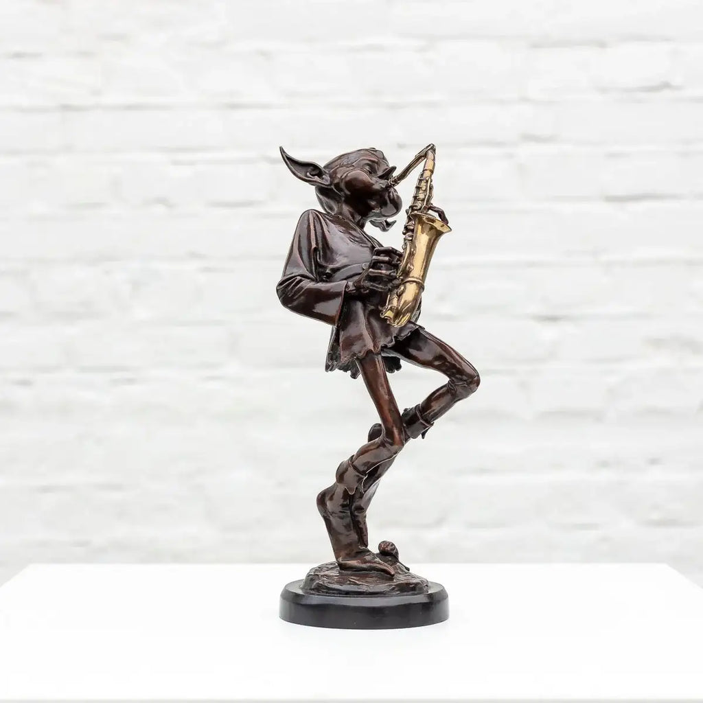 Sax Player - Bronze Sculpture (Miniature) - Edition by artist David Goode - Wyecliffe Galleries