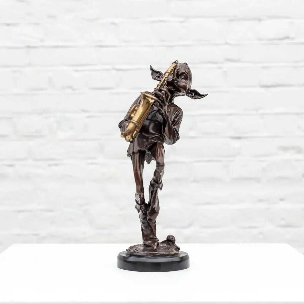 Sax Player - Bronze Sculpture (Miniature) - Edition by artist David Goode - Wyecliffe Galleries