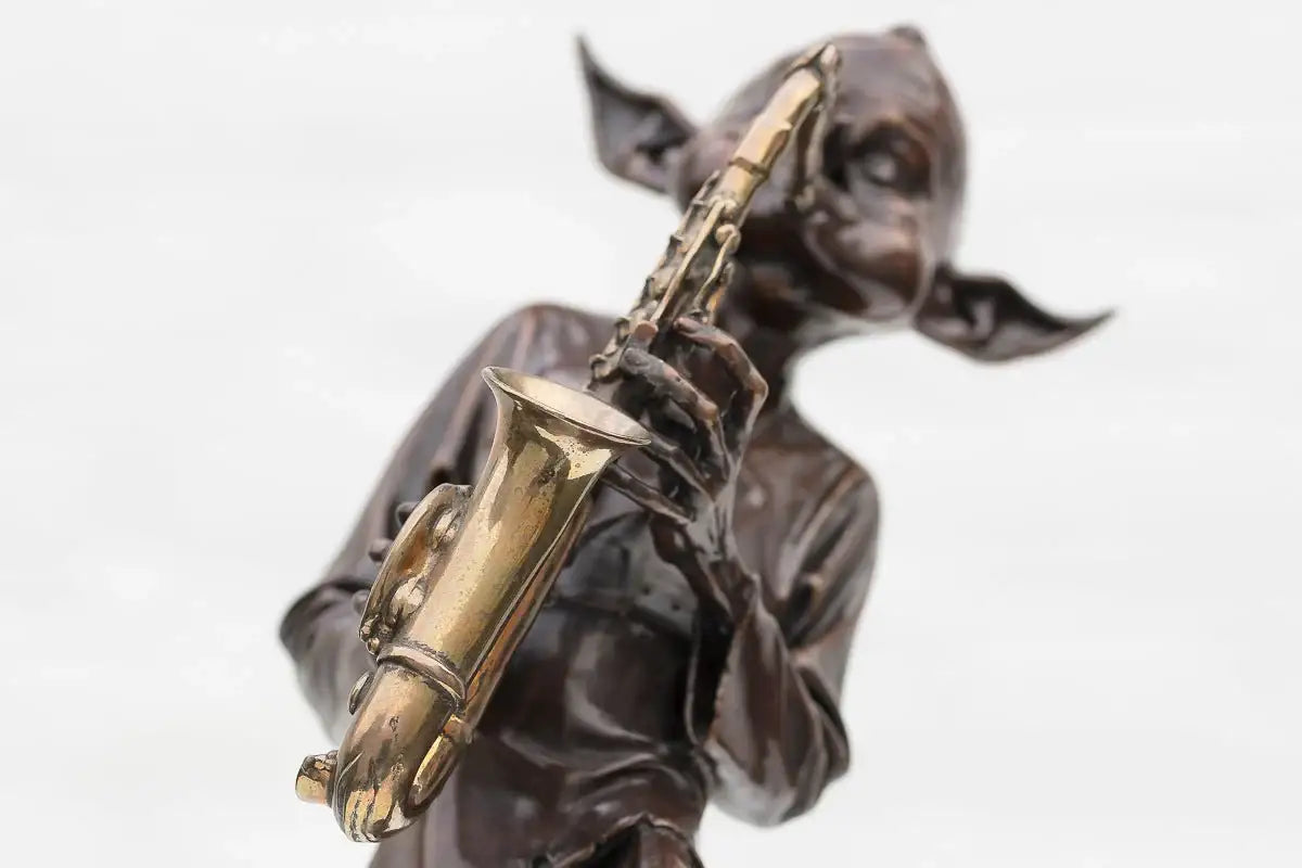 Sax Player - Bronze Sculpture (Miniature) - Edition by artist David Goode - Wyecliffe Galleries