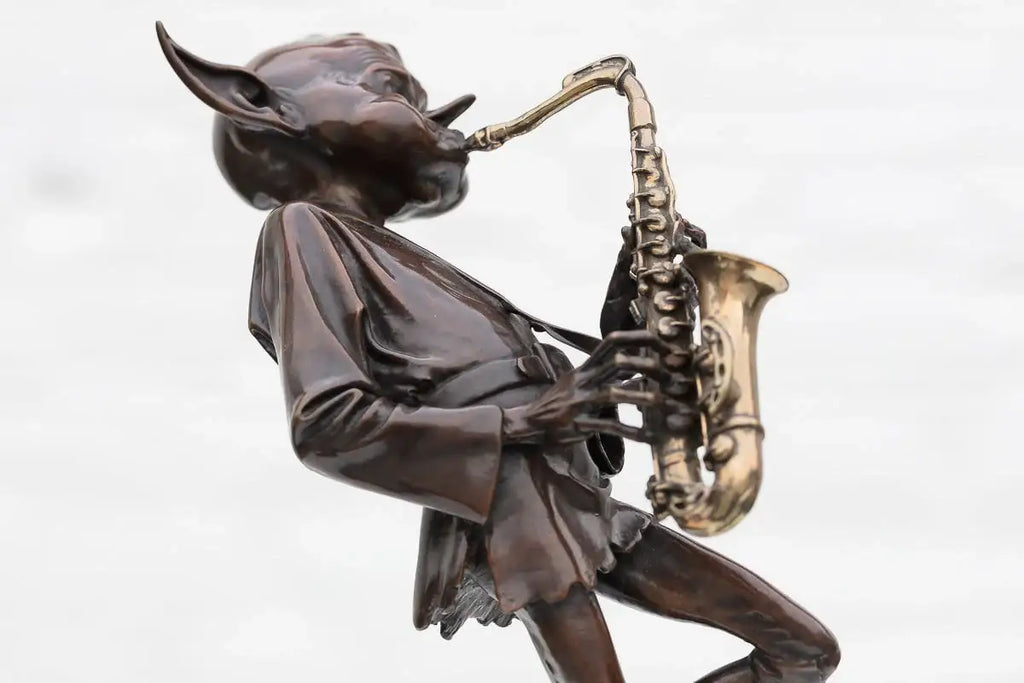 Sax Player - Bronze Sculpture (Miniature) - Edition by artist David Goode - Wyecliffe Galleries