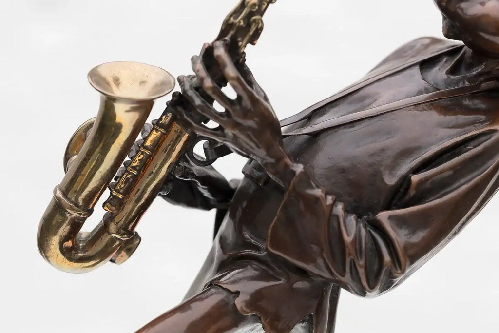 Sax Player - Bronze Sculpture (Miniature) - Edition by artist David Goode - Wyecliffe Galleries