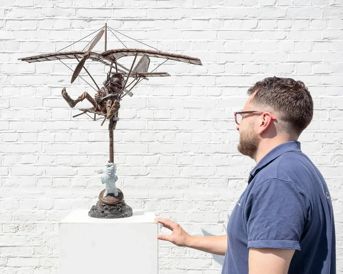 The Aviator - Bronze Sculpture (Medium) - Edition by artist David Goode - Wyecliffe Galleries