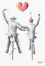 A Boozy Bike Ride - Original Sketch - SOLD by artist David Renshaw - Wyecliffe Galleries