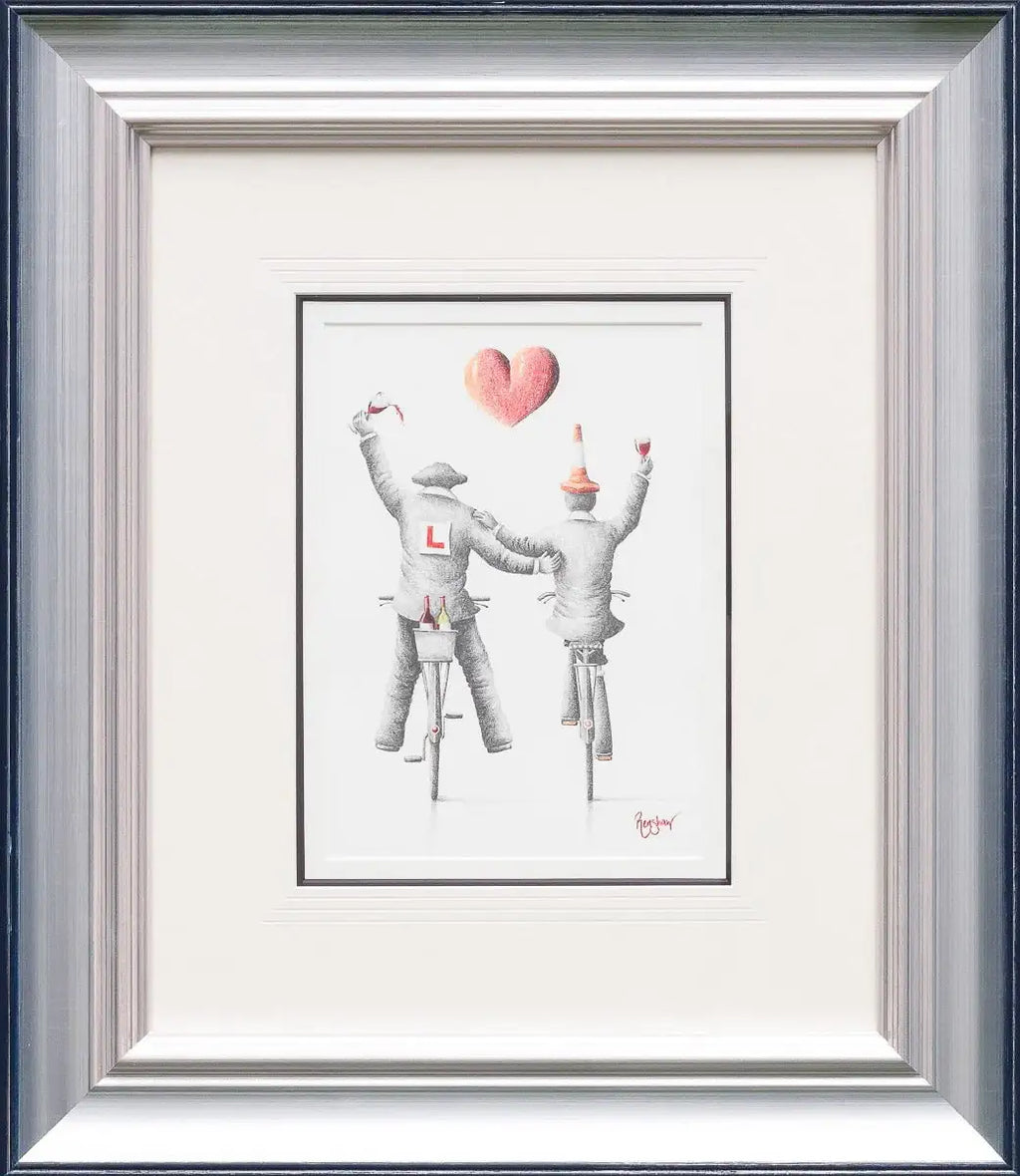 A Boozy Bike Ride - Original Sketch - SOLD by artist David Renshaw - Wyecliffe Galleries