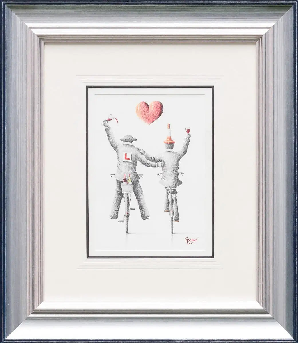 A Boozy Bike Ride - Original Sketch - SOLD by artist David Renshaw - Wyecliffe Galleries