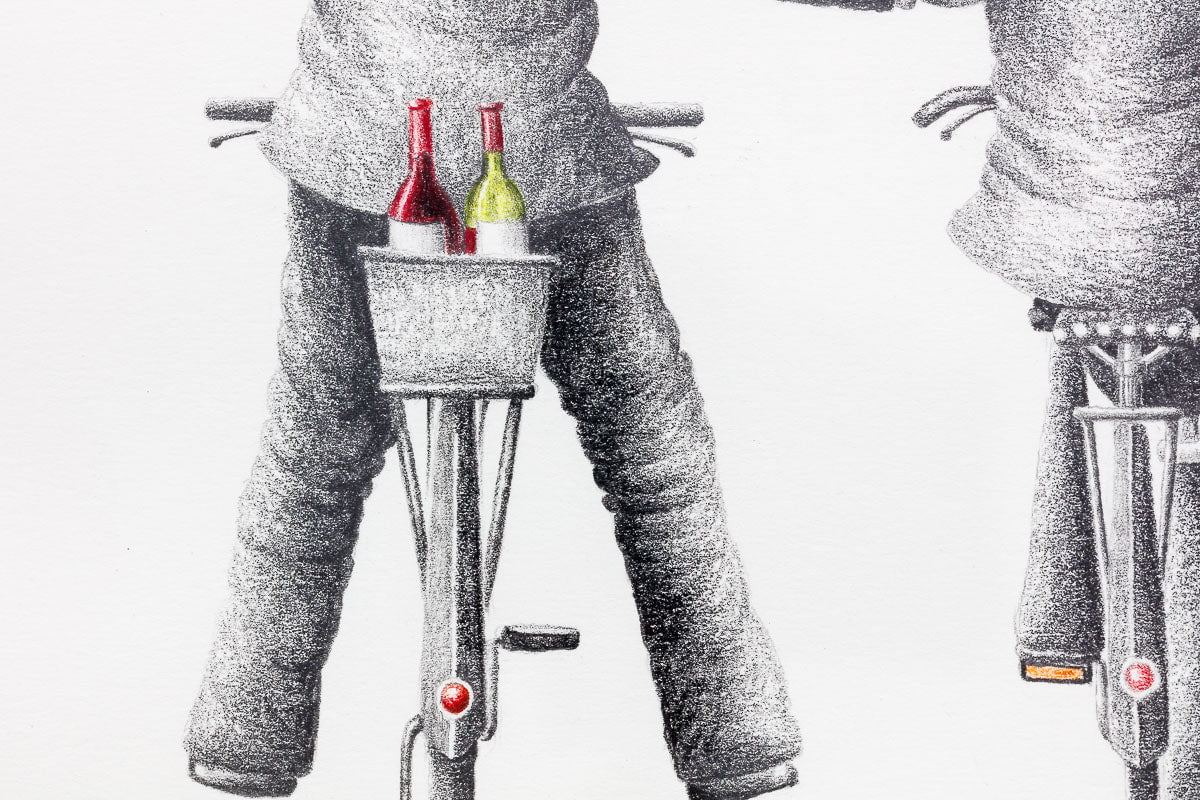 A Boozy Bike Ride - Original Sketch David Renshaw Original