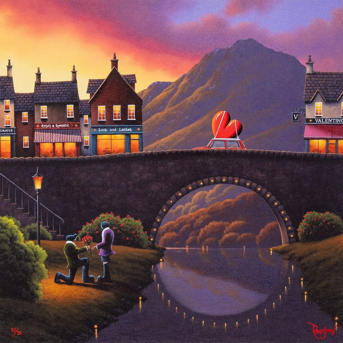 A Dozen Red Roses - Edition by artist David Renshaw - Wyecliffe Galleries