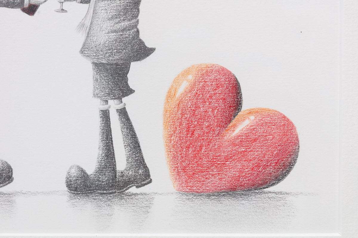 A Tipsy Toast To Love - Original Sketch - SOLD by artist David Renshaw - Wyecliffe Galleries