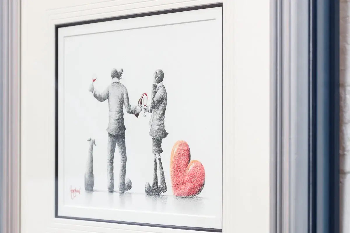 A Tipsy Toast To Love - Original Sketch - SOLD by artist David Renshaw - Wyecliffe Galleries