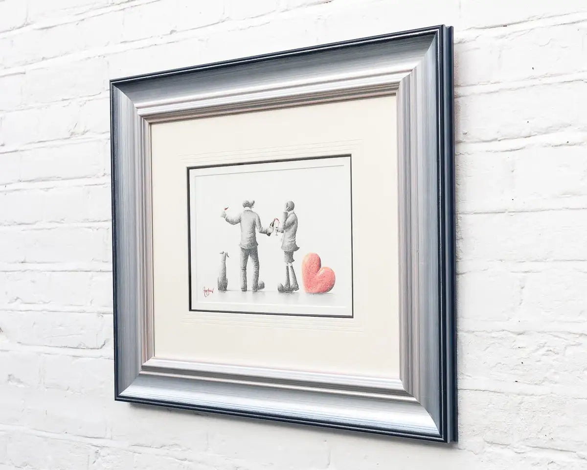 A Tipsy Toast To Love - Original Sketch - SOLD by artist David Renshaw - Wyecliffe Galleries