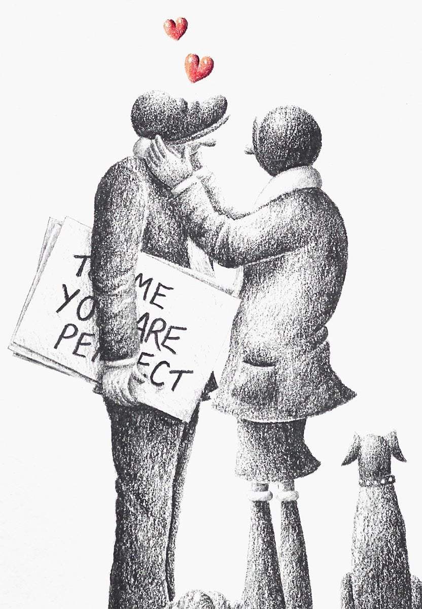 Actually.... I Love You Too - Original Sketch - SOLD by artist David Renshaw - Wyecliffe Galleries