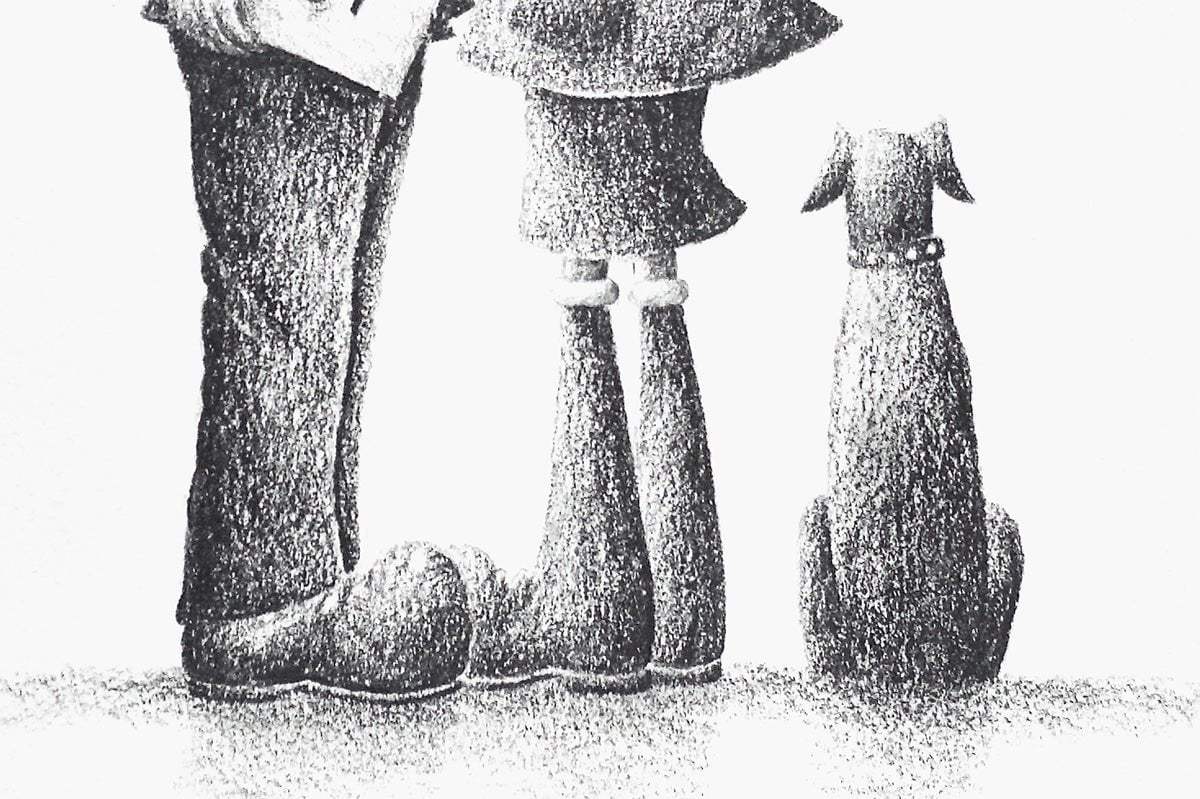 Actually.... I Love You Too - Original Sketch - SOLD by artist David Renshaw - Wyecliffe Galleries