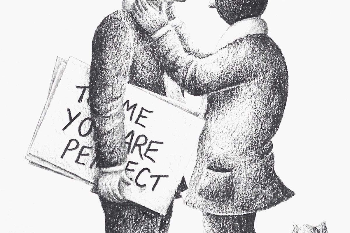 Actually.... I Love You Too - Original Sketch - SOLD by artist David Renshaw - Wyecliffe Galleries