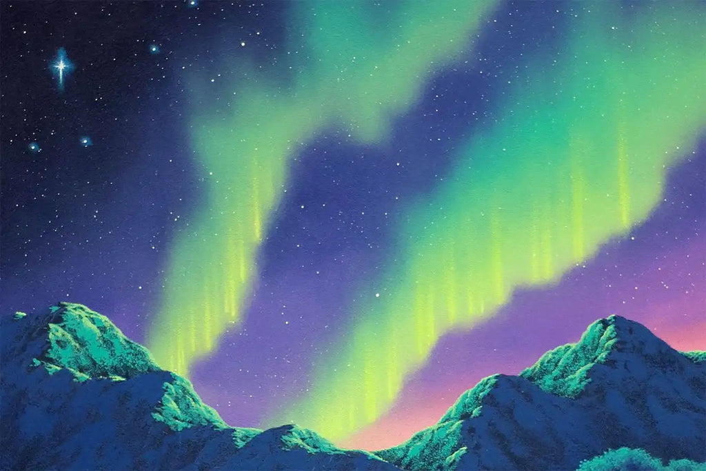 Adventure Under The Celestial Lights - Original by artist David Renshaw - Wyecliffe Galleries