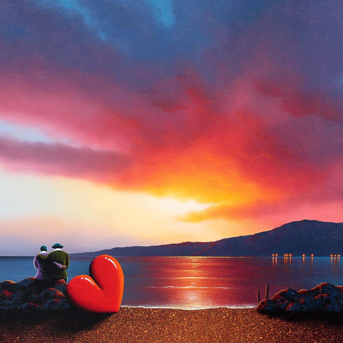 All We Need Is Love And Sunsets - Original - SOLD by artist David Renshaw - Wyecliffe Galleries