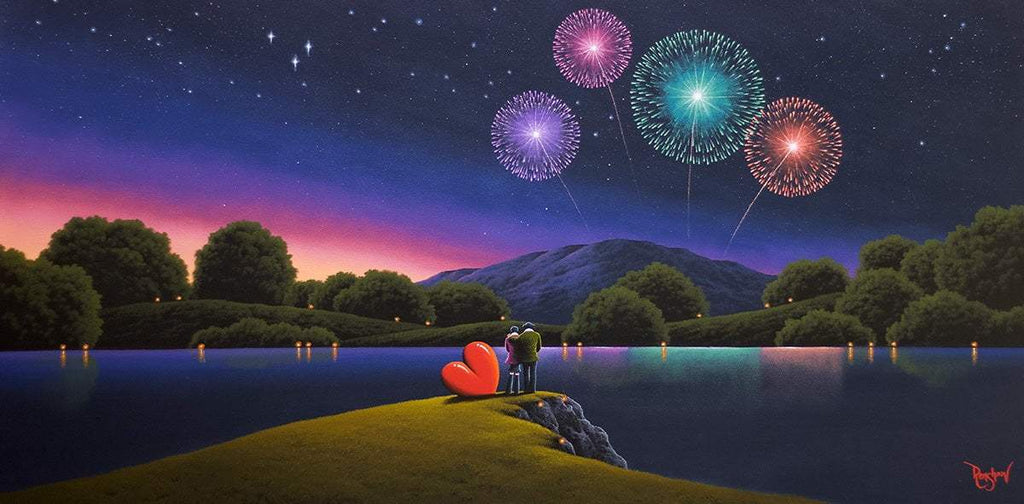 Bright Lights, Starry Night - Original - SOLD by artist David Renshaw - Wyecliffe Galleries
