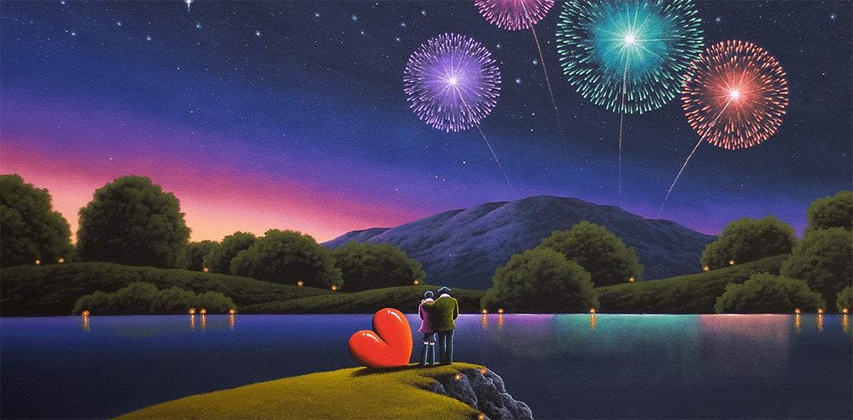 Bright Lights, Starry Night - Original - SOLD by artist David Renshaw - Wyecliffe Galleries