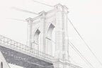 Brooklyn Bridge Sweethearts - Original Sketch - SOLD by artist David Renshaw - Wyecliffe Galleries