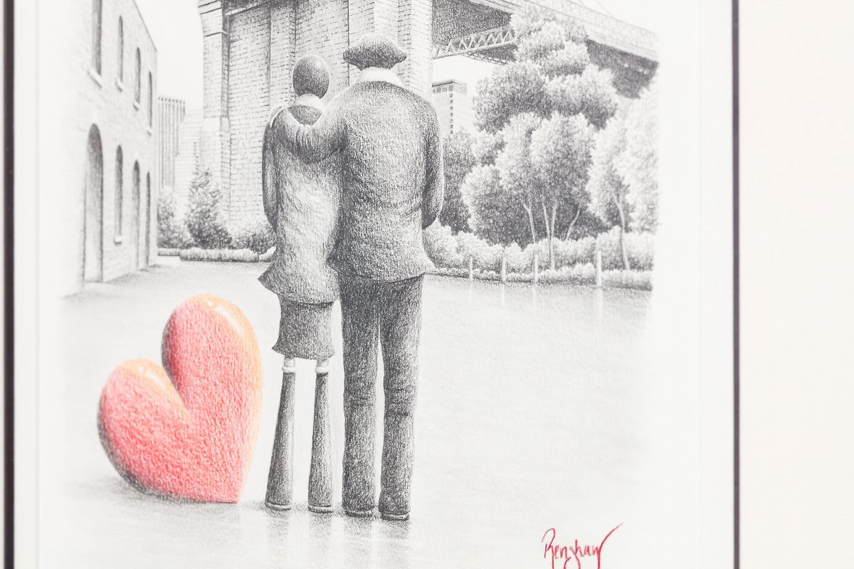 Brooklyn Bridge Sweethearts - Original Sketch David Renshaw Original