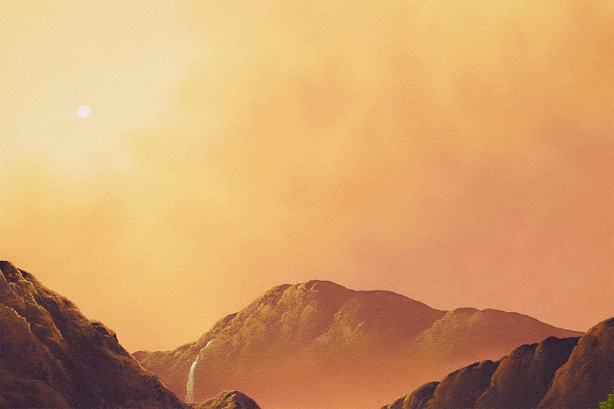 Cascading Waterfalls - Original - SOLD by artist David Renshaw - Wyecliffe Galleries