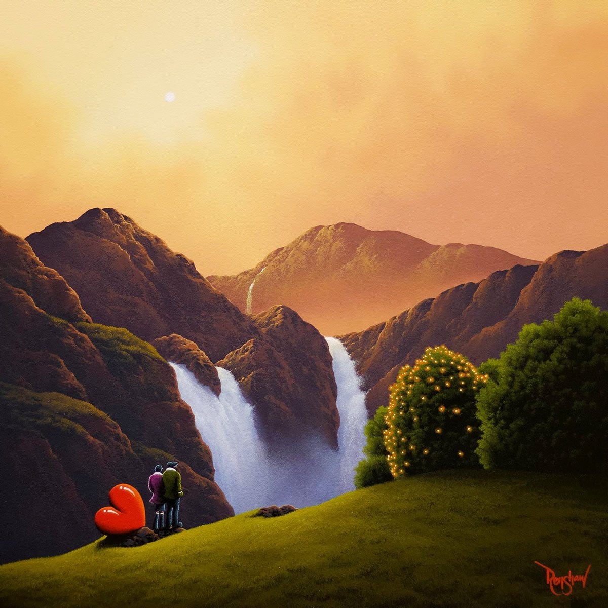 Cascading Waterfalls - Original David Renshaw Original