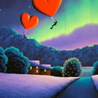 Chasing Auroras, Catching Dreams - Original - SOLD by artist David Renshaw - Wyecliffe Galleries