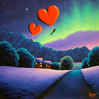 Chasing Auroras, Catching Dreams - Original - SOLD by artist David Renshaw - Wyecliffe Galleries