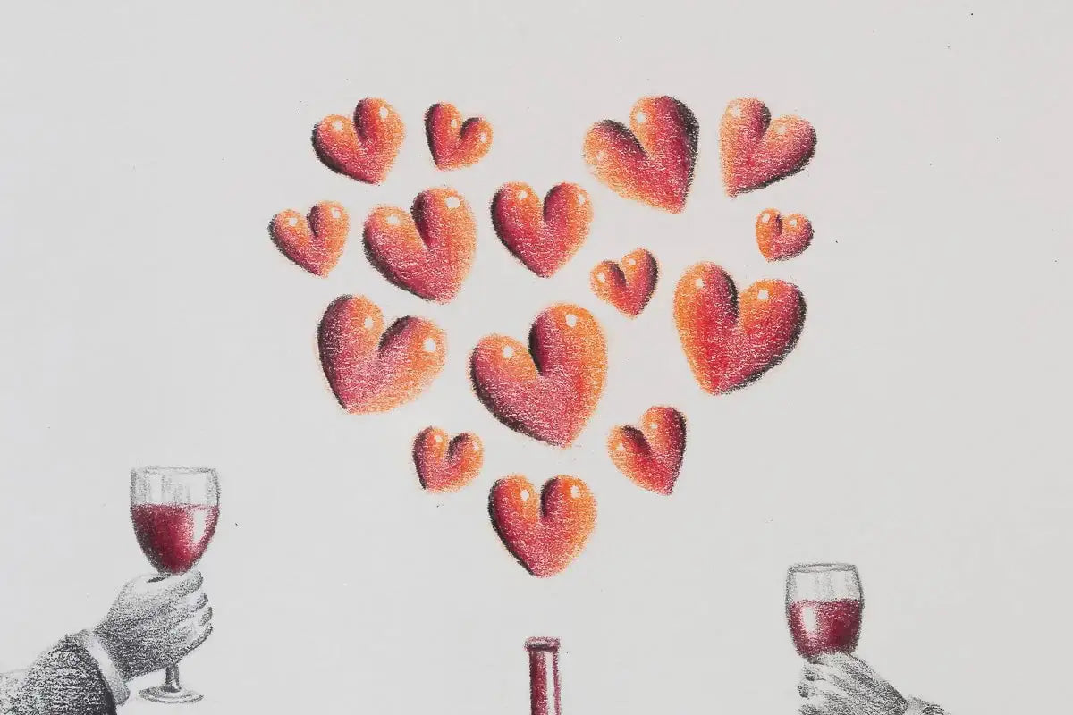 Cheers To Love - Original Sketch - SOLD by artist David Renshaw - Wyecliffe Galleries