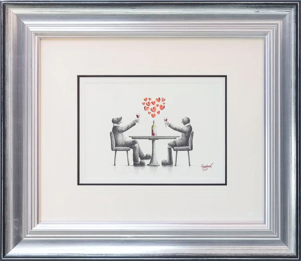 Cheers To Love - Original Sketch - SOLD by artist David Renshaw - Wyecliffe Galleries