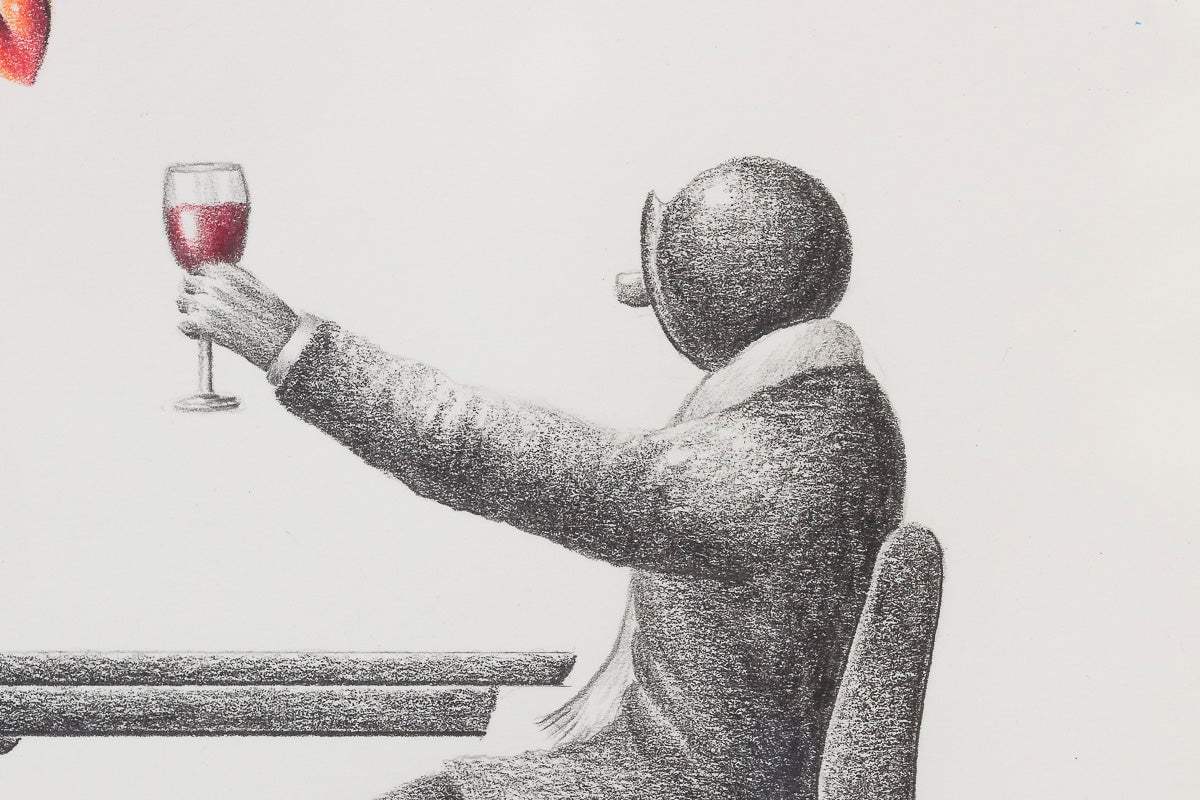 Cheers To Love - Original Sketch - SOLD by artist David Renshaw - Wyecliffe Galleries