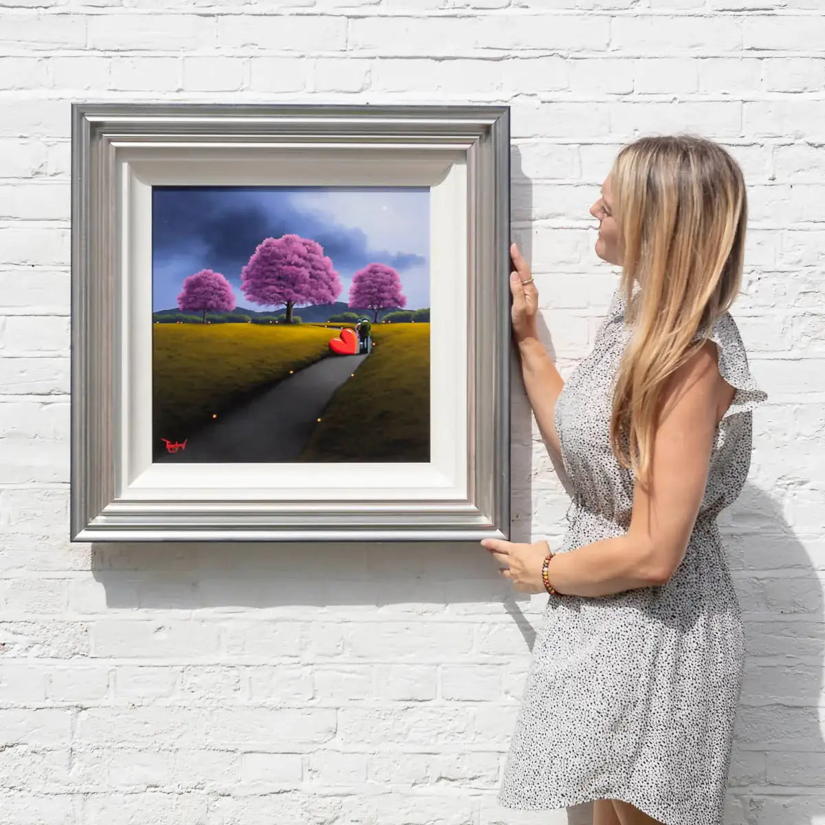 Cherry Blossoms Adorn The Path Of Our Love - Original - SOLD by artist David Renshaw - Wyecliffe Galleries