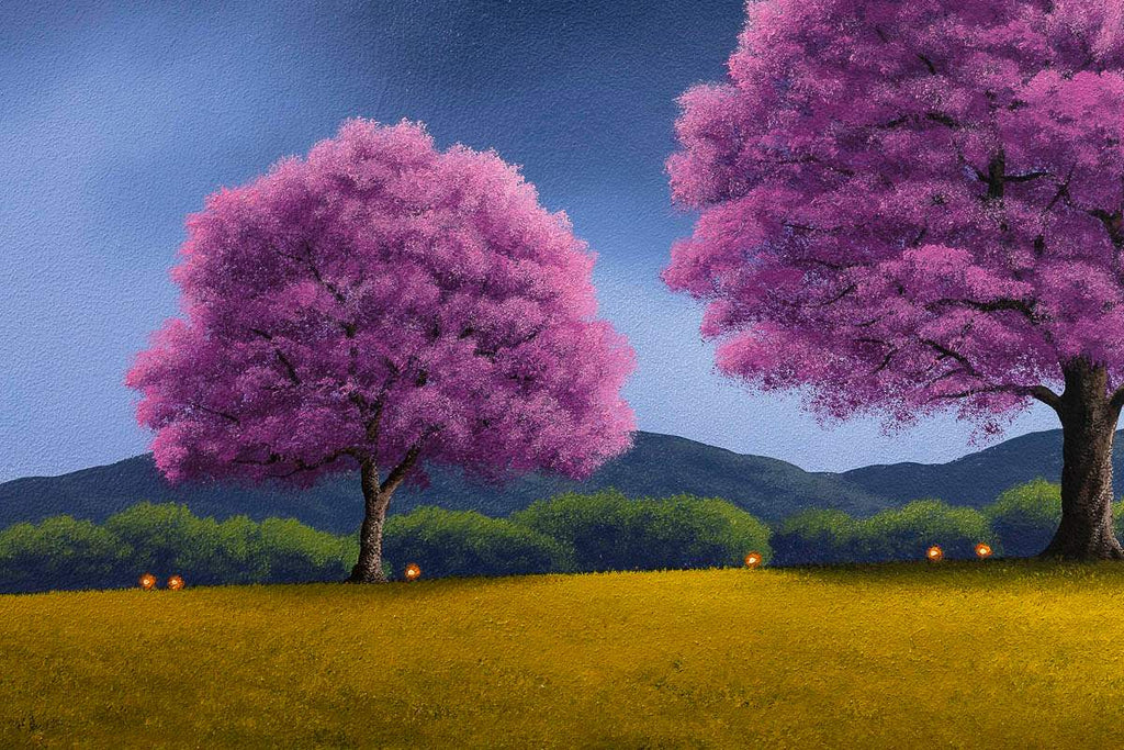 Cherry Blossoms Adorn The Path Of Our Love - Original - SOLD by artist David Renshaw - Wyecliffe Galleries