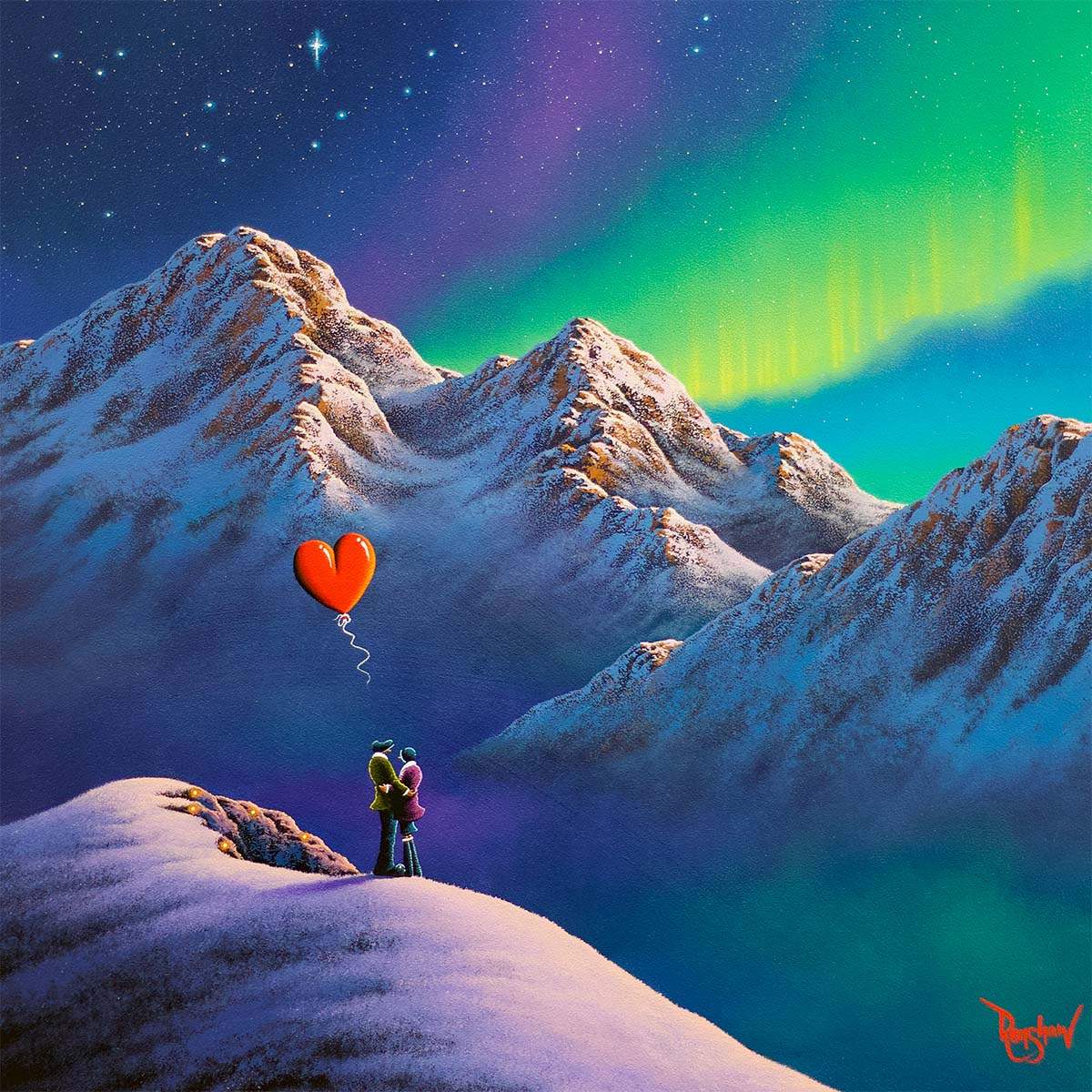 Dancing Lights, Awaken Our Love Within - Original - SOLD by artist David Renshaw - Wyecliffe Galleries