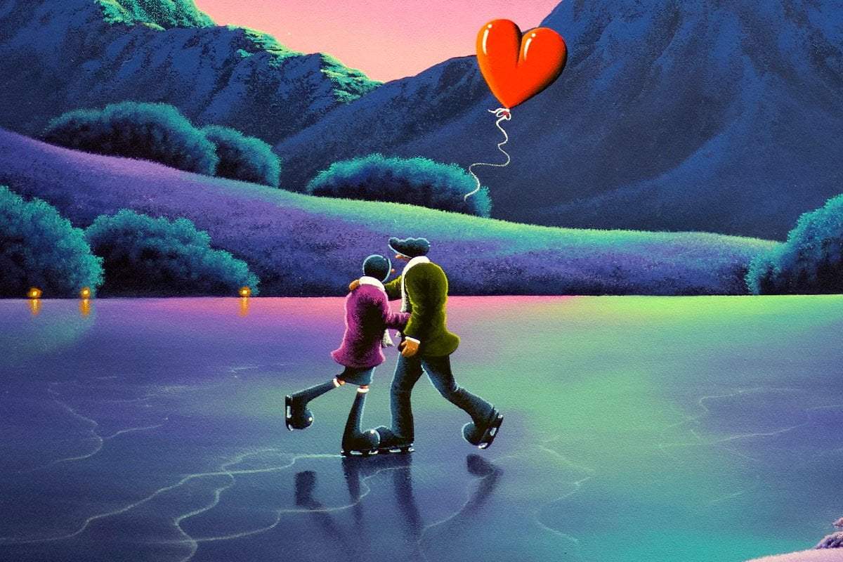 Dancing Under The Northern Lights - Original - SOLD by artist David Renshaw - Wyecliffe Galleries