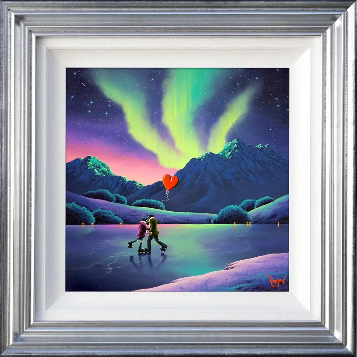 Dancing Under The Northern Lights - Original - SOLD by artist David Renshaw - Wyecliffe Galleries