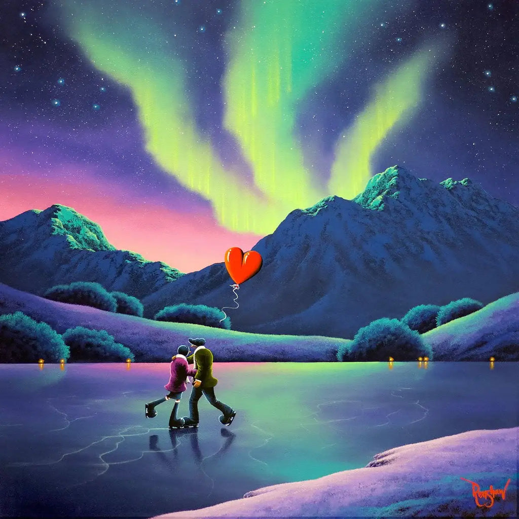 Dancing Under The Northern Lights - Original - SOLD by artist David Renshaw - Wyecliffe Galleries