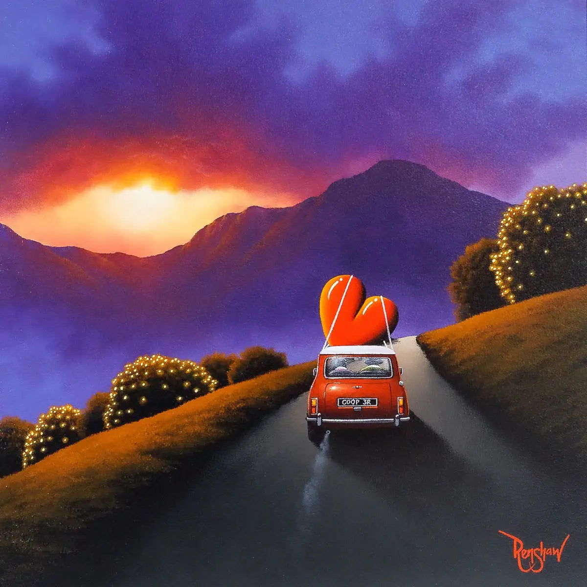 Driving With My Love - Original - SOLD by artist David Renshaw - Wyecliffe Galleries