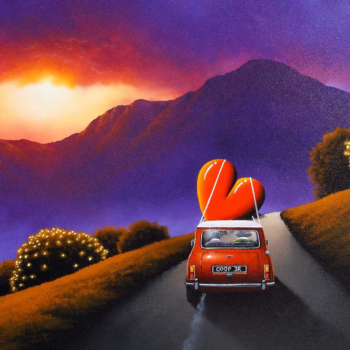 Driving With My Love - Original - SOLD by artist David Renshaw - Wyecliffe Galleries