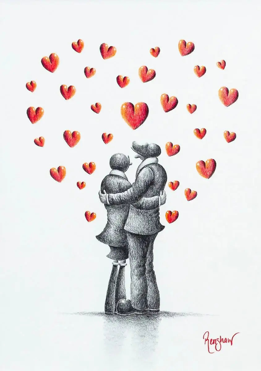 Embraced In Your Love - Original Sketch - SOLD by artist David Renshaw - Wyecliffe Galleries