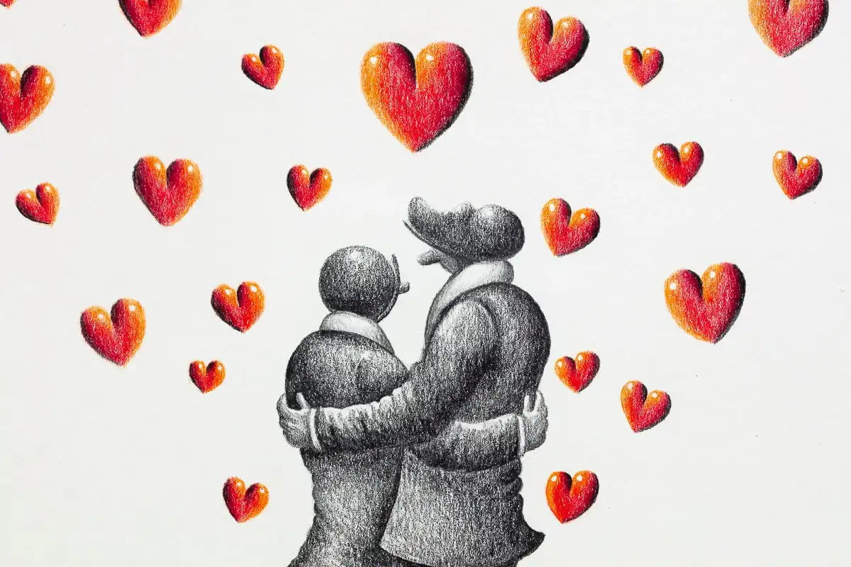 Embraced In Your Love - Original Sketch - SOLD by artist David Renshaw - Wyecliffe Galleries