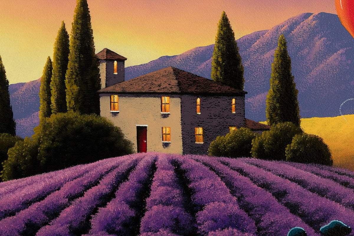 Embracing The Calmness Of Lavender Fields - Original by artist David Renshaw - Wyecliffe Galleries